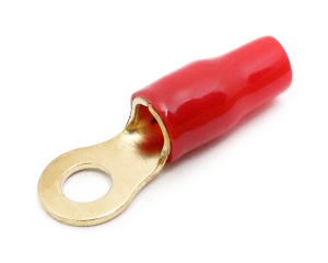1x Ring-Kabelschuh vergoldet für 20mm² M4  (rot)
