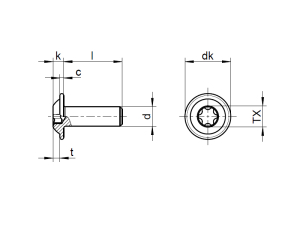 1x Linsenkopfschraube ISR mit Flansch M3x3  (ISO 7380-2, A2)