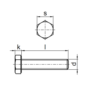 1x Sechskantschraube M2,5x8  (DIN 933, A2)