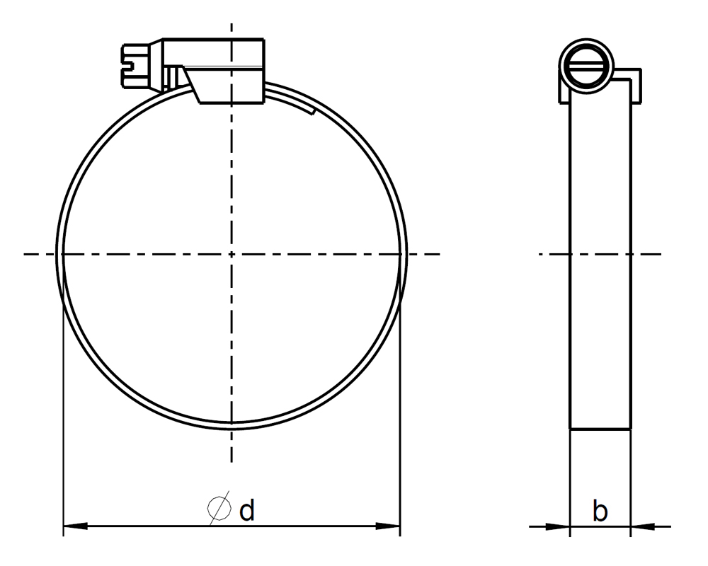 1x Schlauchschelle 9mm Ø16-27mm (DIN 3017 - A2 - W4) - NormReich, 0,6