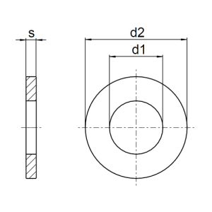 1x Unterlegscheibe M2,5  (DIN 125 - Form A, VZ)
