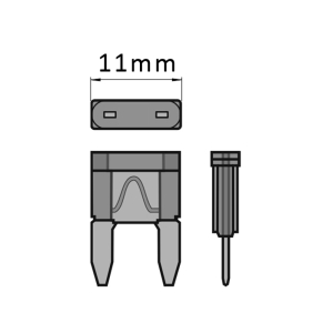 1x MINI-Flachstecksicherung  (3 Ampere)