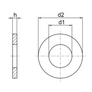 1x Unterlegscheibe M3  (DIN 125 - Form A, A2)