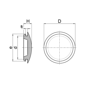 1x Verschluss-Stopfen 32,0mm für 3,1mm  (PVC, schwarz)